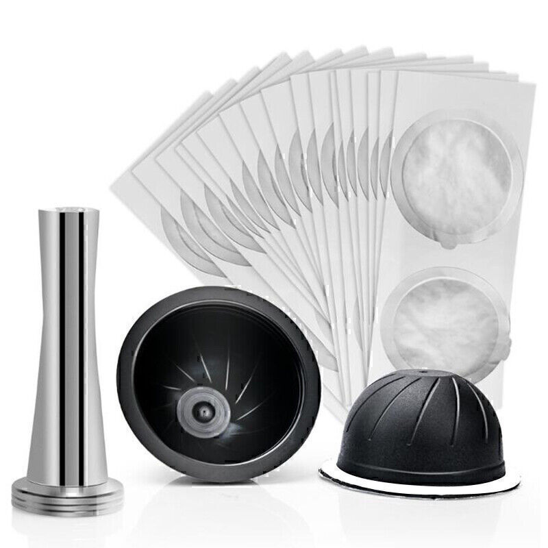 Refillable Coffee Capsules with Aluminum Foil Tool for Nespresso Vertuo
