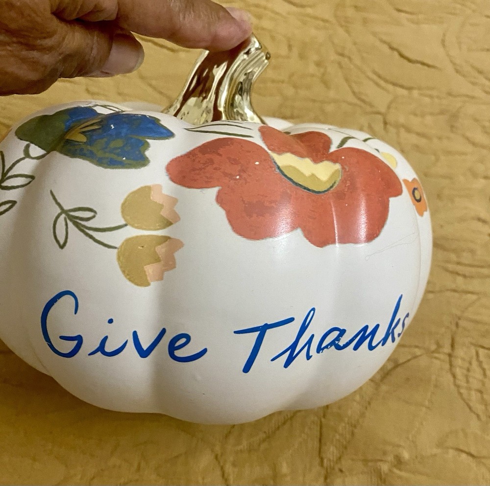 Ceramic floral pumpkin