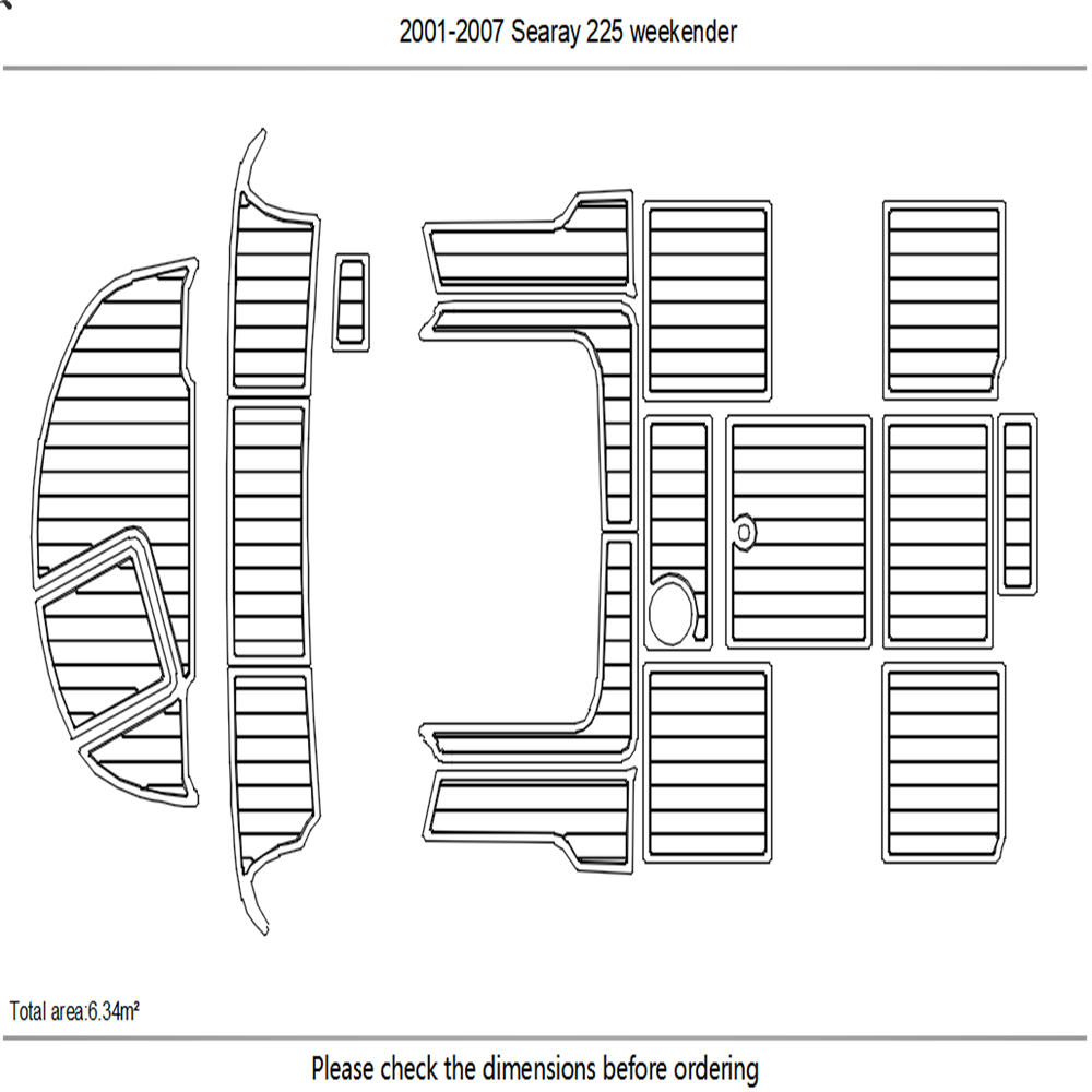 2001-2007 Sea ray 225 weekender Cockpit Swim platform 1/4