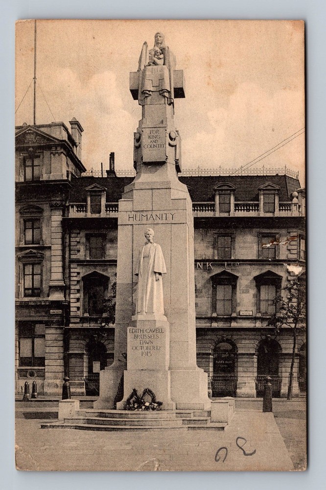 United Kingdom- London Edith Cavell Memorial Old Postal Vintage c1923 Postcard