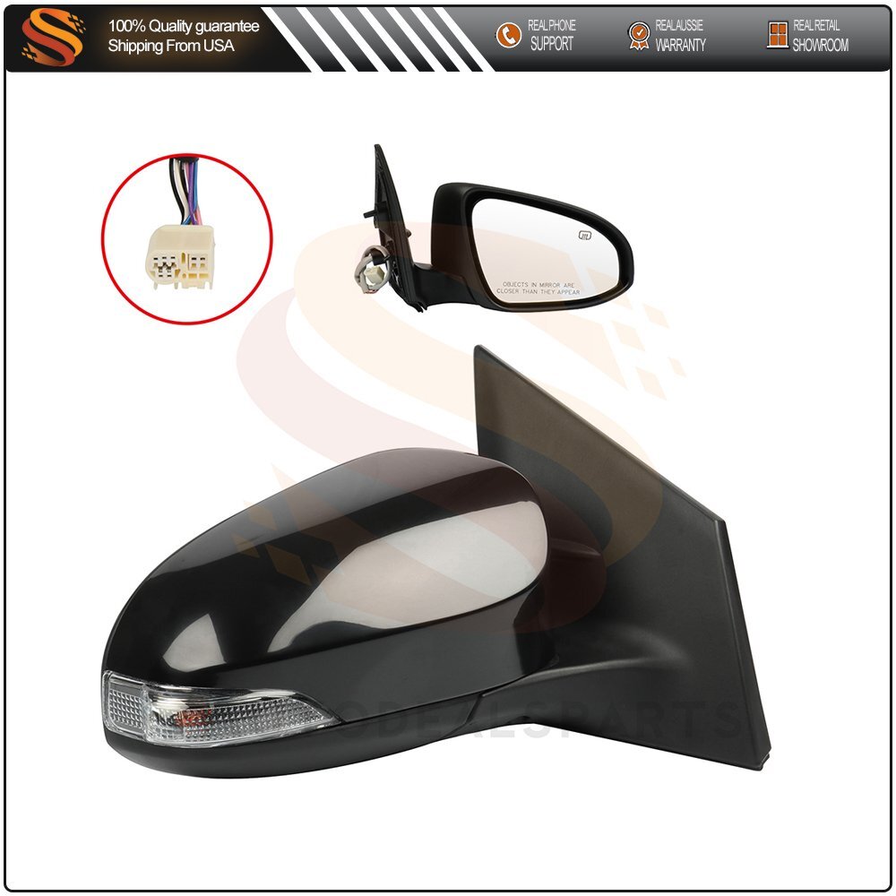 Door Mirror Fits 2014-2018 Toyota Corolla RH Power Heated Black TO1321295 Lamp
