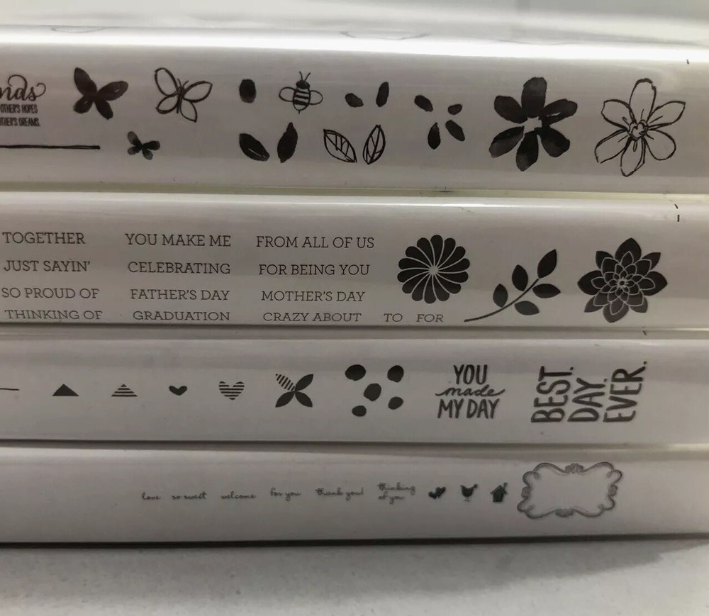 Stampin Up Lot STAMP SETS #2 Garden In Bloom, Crazy About You, Sweetly Framed, +