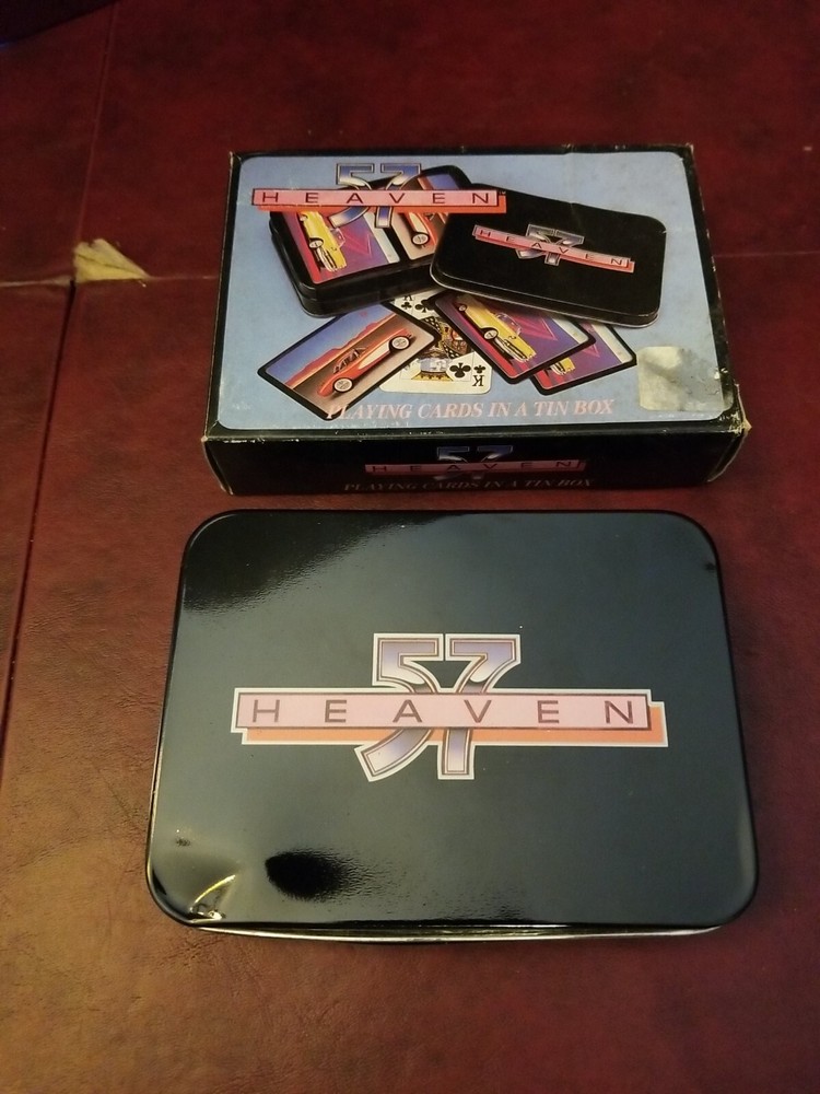 Heaven 57 Automotive  Playing Cards - Two Sets in Metal Box New