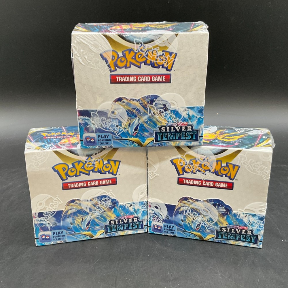 Lot of (3) Pokemon TCG Sword & Shield Silver Tempest Booster Boxes SEALEDPROBSTEIN is actively accepting consignments !!