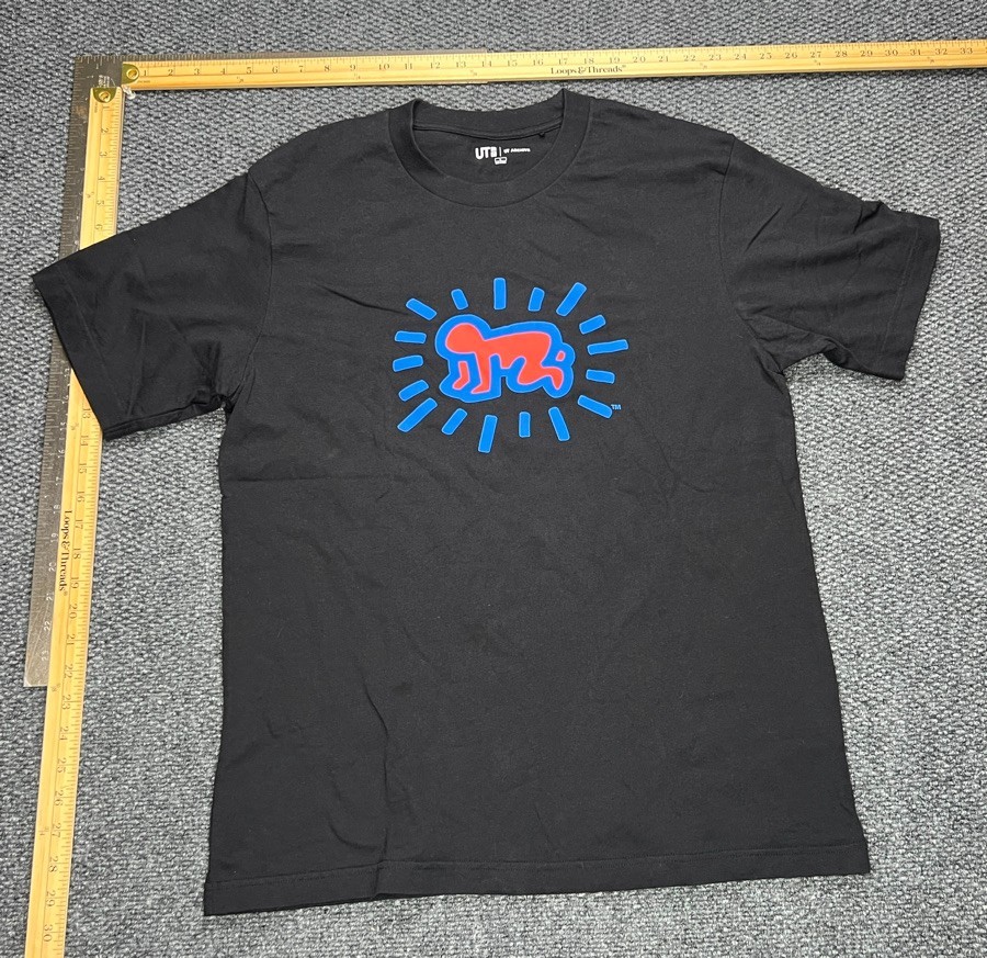 Keith Haring x Uni Qlo UT Archive Large Black T-shirt with Radiant Baby Graphic