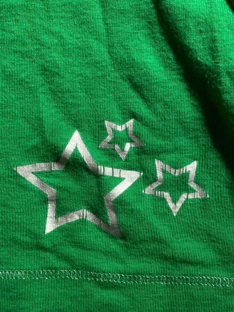 Vintage Y2K Green Lace Trim Cami Tank Top with Silver Star Detail