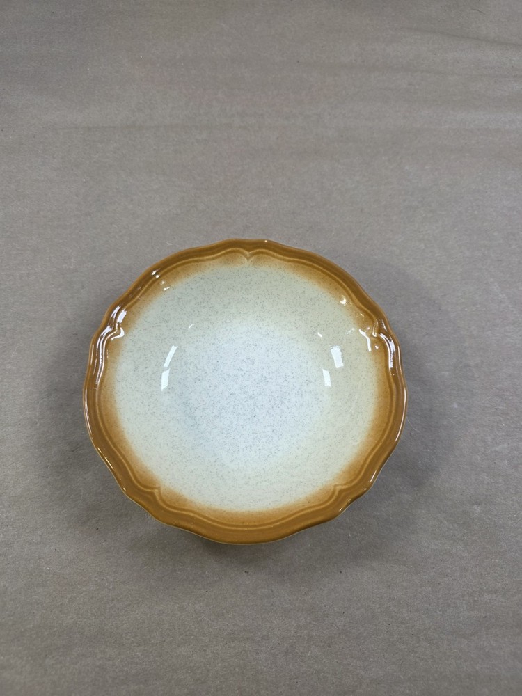 Vintage Ironstone Japan Speckled Brown Rim Cereal Soup Bowl 6.5