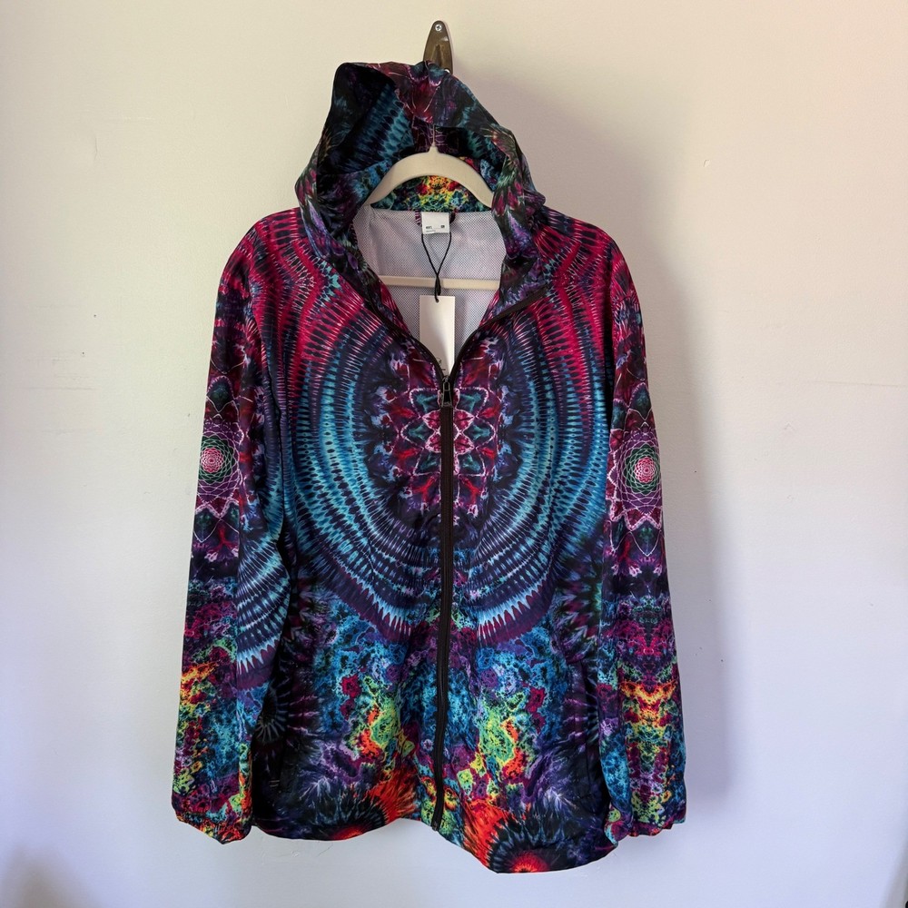 Dyes N Good Vibes Austin Mackereth Tie Dye Mandala Windbreaker Mens XL NWT