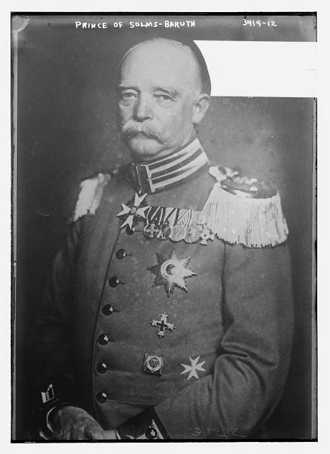 Photo:Prince of Solms-Baruth 1910s German Prince Military Uniform Portrait