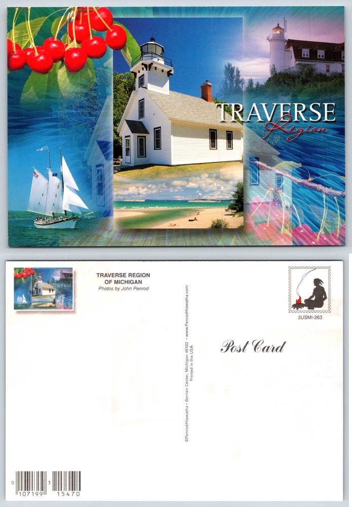 Michigan TRAVERSE REGION LIGHTHOUSE Postcard V431