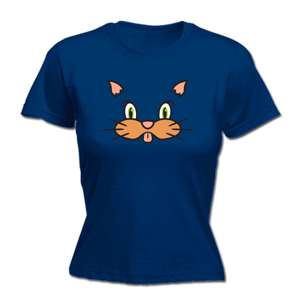 Cat Animal Face Ani Mates - Womens T Shirt Funny T-Shirt Novelty gift tshirt