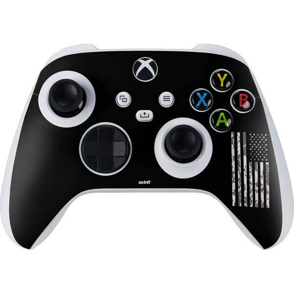 Patriotic Xbox Series S Controller Skin - Black and White Camo American Flag