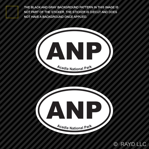 Acadia National Park Oval Sticker Decal Euro ANP Pair-image