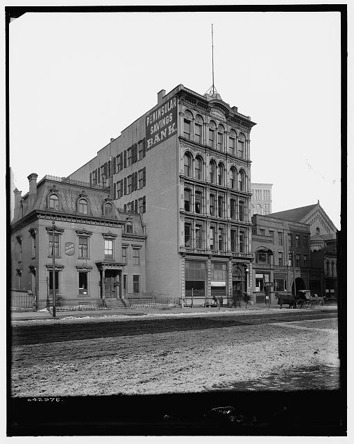 Photo:Detroit Michigan Peninsular Savings Bank 1900s Commercial Building