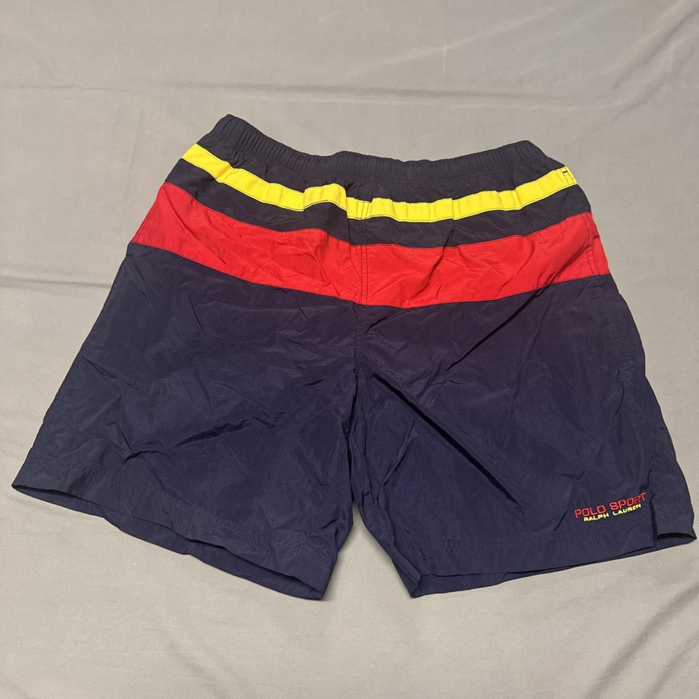 Vintage Polo Sport Ralph Lauren Shorts Beach Style Swim Trunks Men's Large 90's