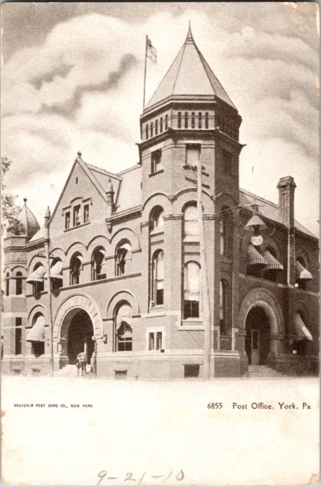 Pre-1907 POST OFFICE SCENE York Pennsylvania PA m/14 BJ6423