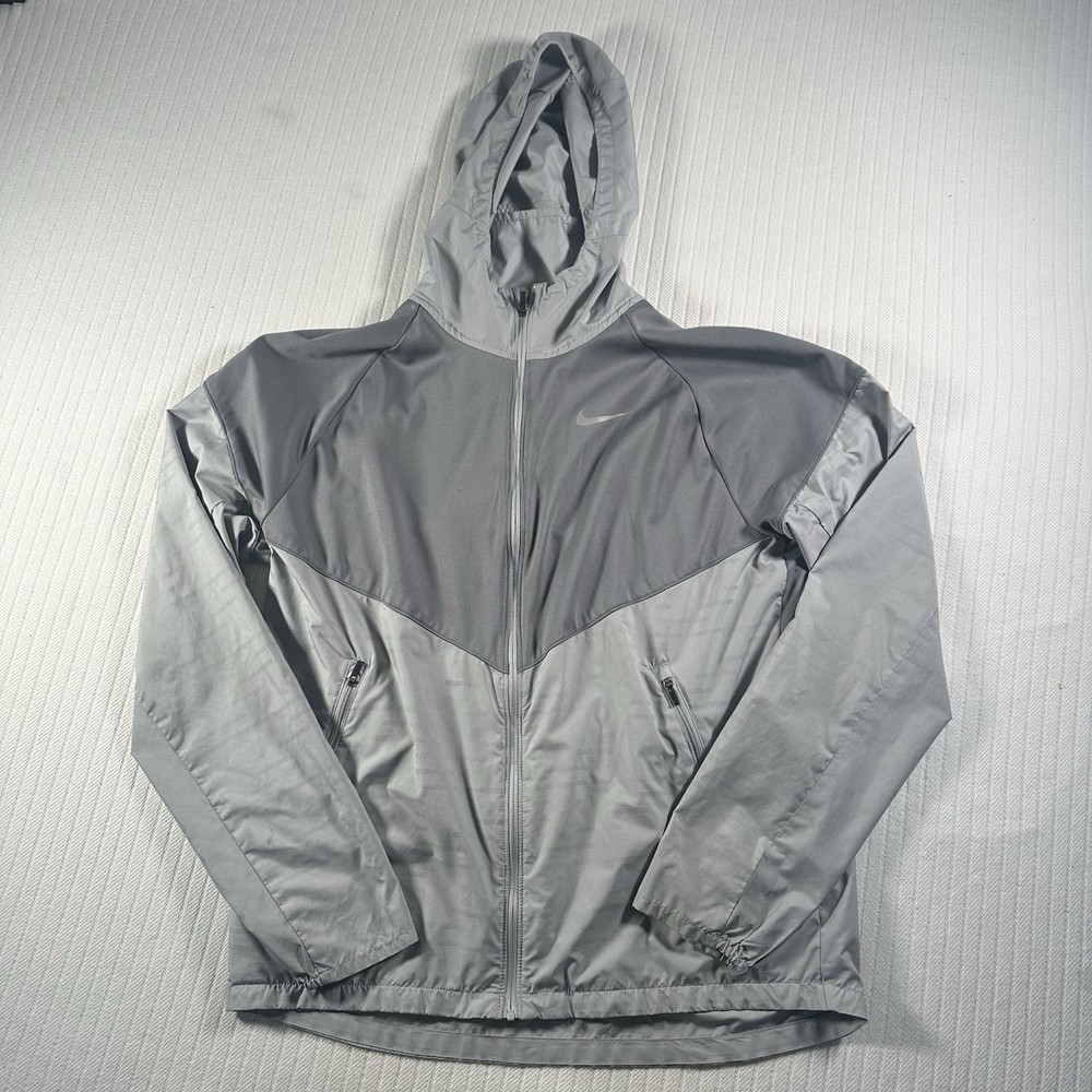 Nike Dri-FIT Jacket Men’s Size Small Gray Hooded Full Zip