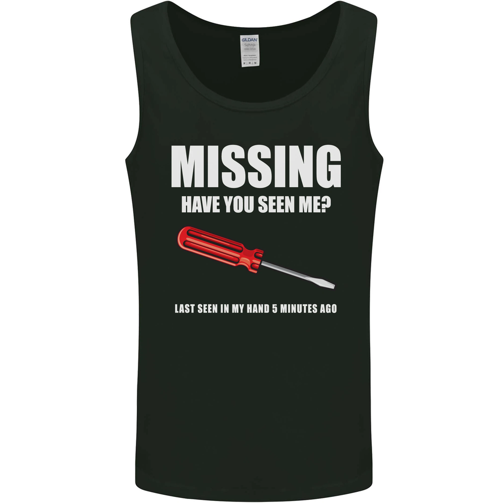 Missing Screwdriver Funny Carpenter DIY Mens Vest Tank Top