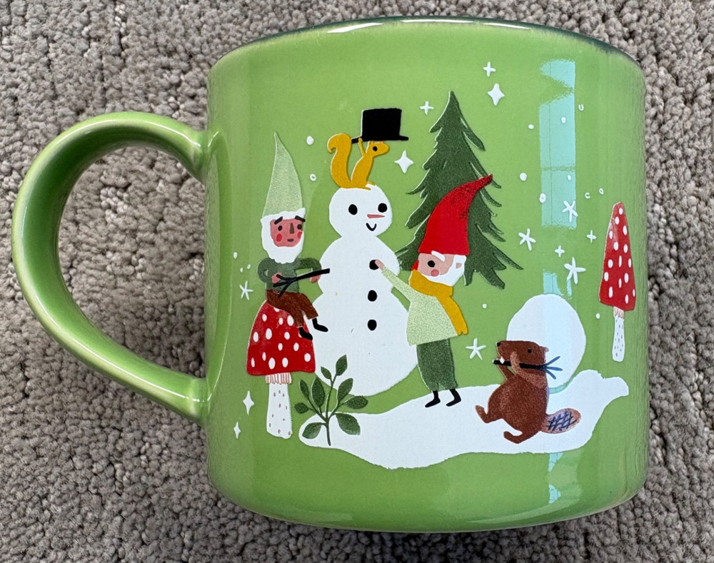 Danica Jubilee Gnome for the Holidays Christmas Coffee Mug Cup 14 oz Mushrooms