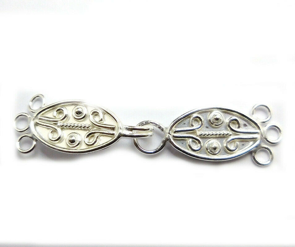 1 SET MULTI STRAND TOGGLE CLASP 3 STRAND STERLING SILVER PLATED 537 ATL-217