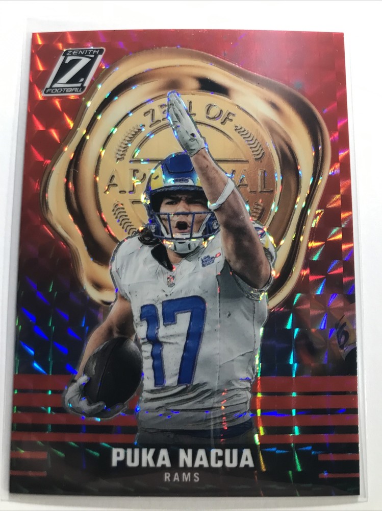 Puka Nacua 2023 Zenith #30 ROOKIE RC ZEAL OF APPROVAL RED PRIZM SP RAMS SHARP!!