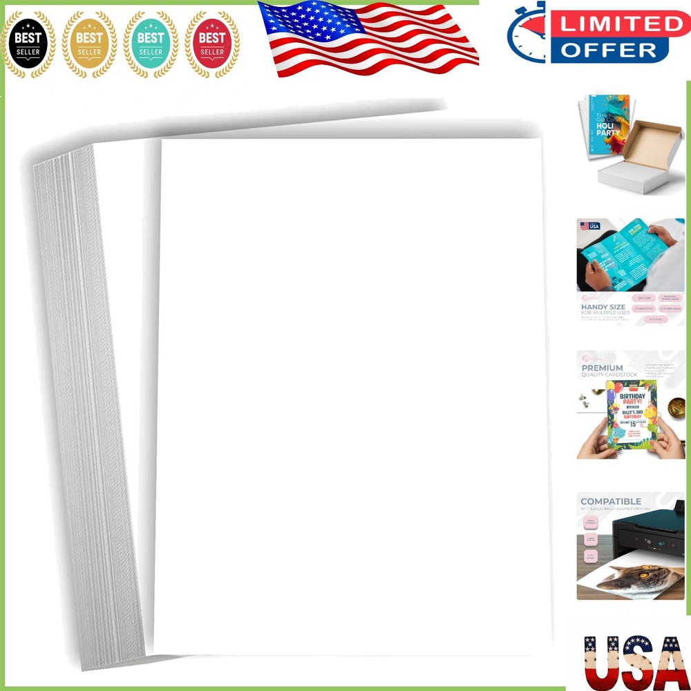 Smooth & Acid-Free White Cardstock - 80 lb Heavyweight, Perfect for Card Making-image