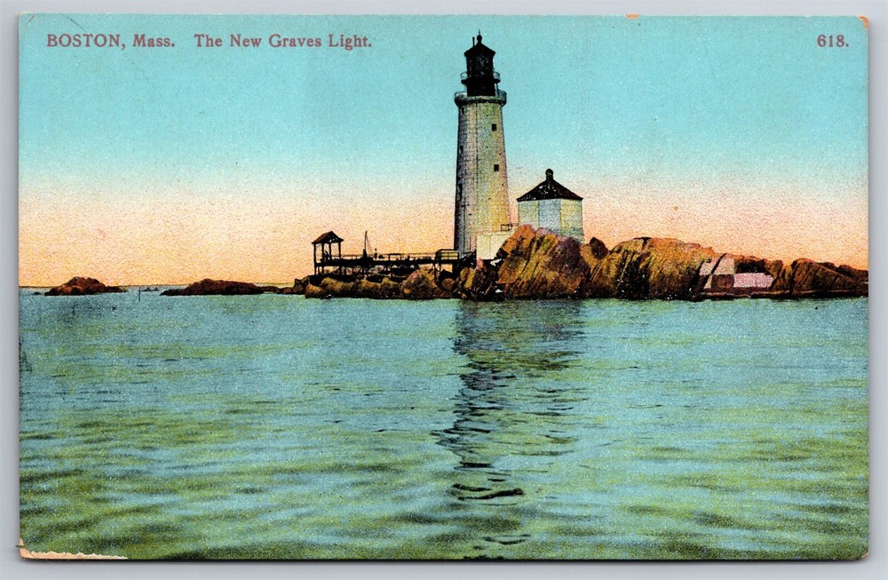 The New Graves Light Boston MA C1910s DB Postcard Y11