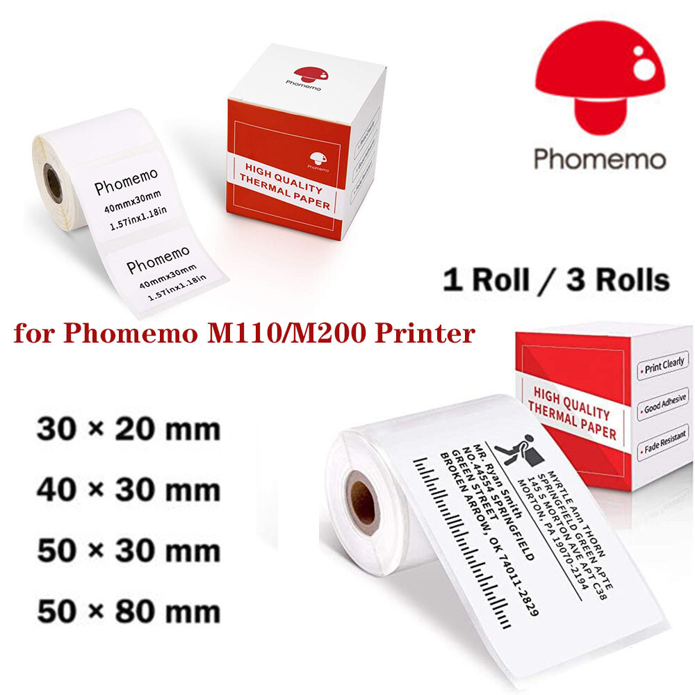 Phomemo M110 M200 M220 Thermal Self-Adhesive Printer Labels