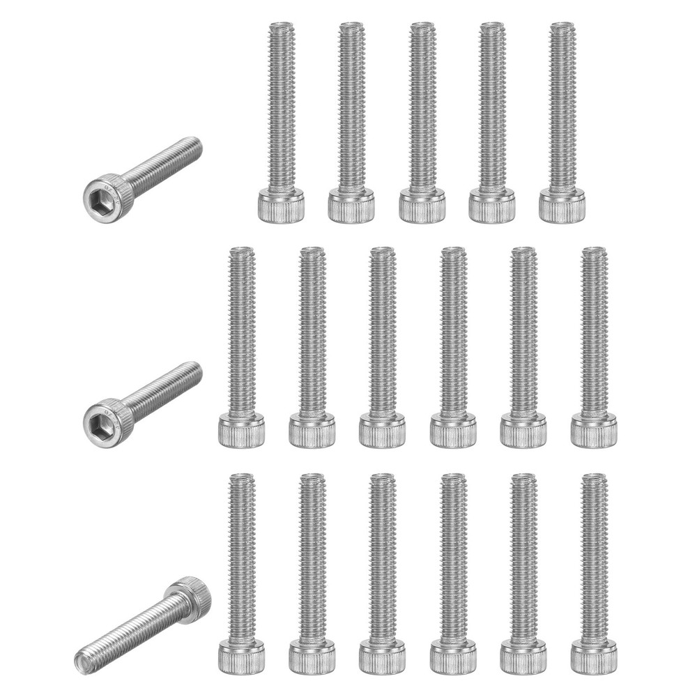 20-Pack Socket Head Cap Screws Bolts M6x35mm 1mm Pitch for Chainsaw [Silver]