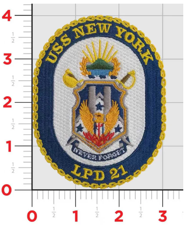 NAVY USS NEW YORK LPD-21 EMBROIDERED PATCH