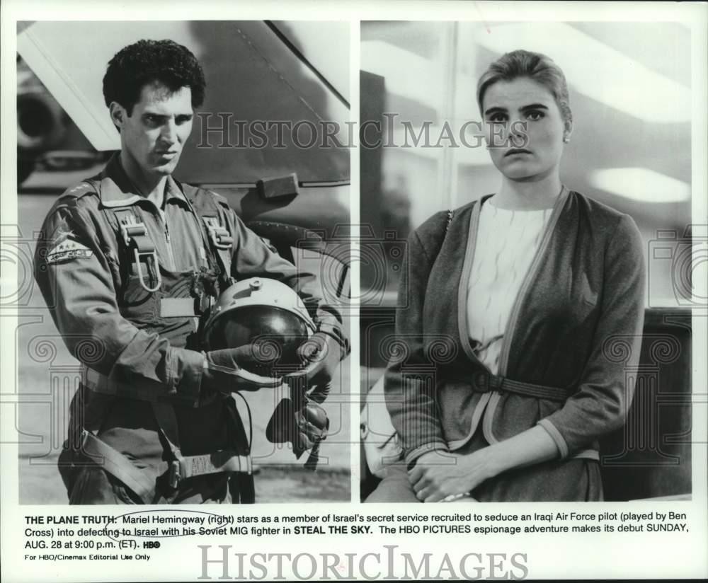 1988 Press Photo Actors Mariel Hemingway, Ben Cross in 