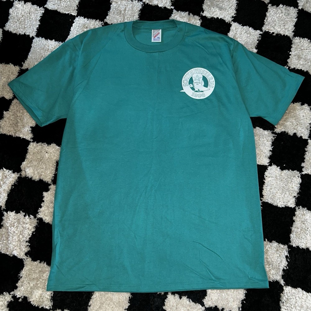 Vintage Southwesterns Dallas TX 1996 T-Shirt Mens XL Teal Jerzees 50/50 Western
