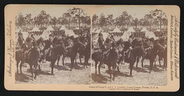 Photo:Camp of Troop F, 3rd U.S. Cavalry, Camp Tampa, Florida, U.S.A.