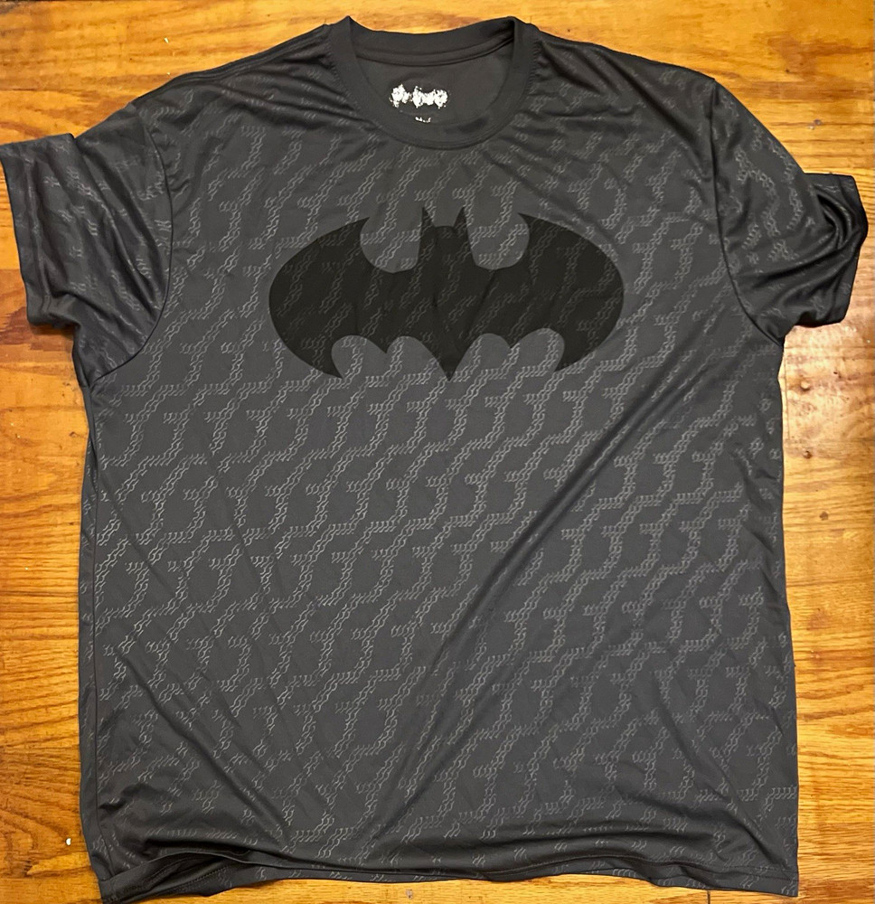 Batman Men's L Gray Crew Neck Short Sleeve Graphic Logo T-Shirt DC Comics