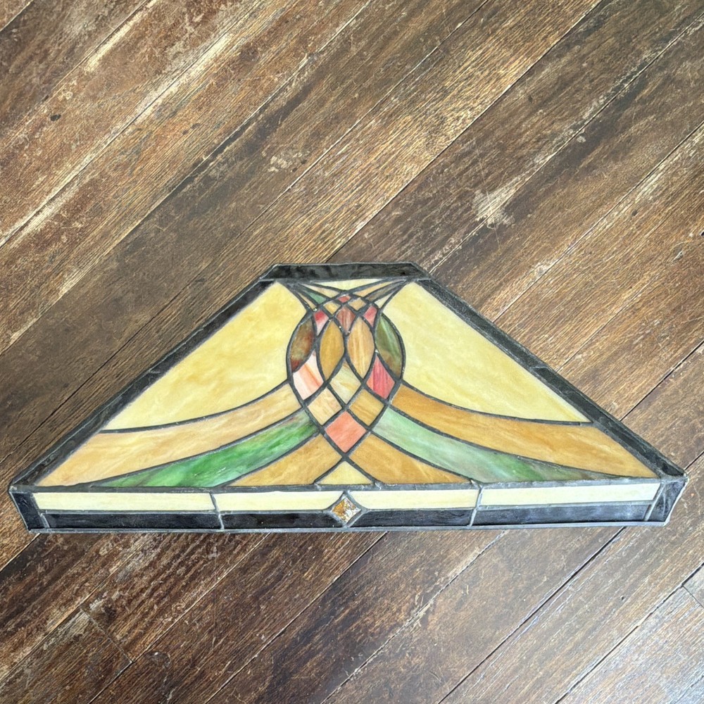 Stained Glass Wall Sconce Pyramid Shade Yellow Green Orange Red