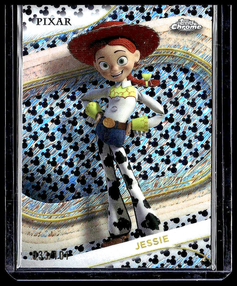 Jessie 2025 Topps Chrome Disney Mickey Mouse Black White Shimmer Refractor /101