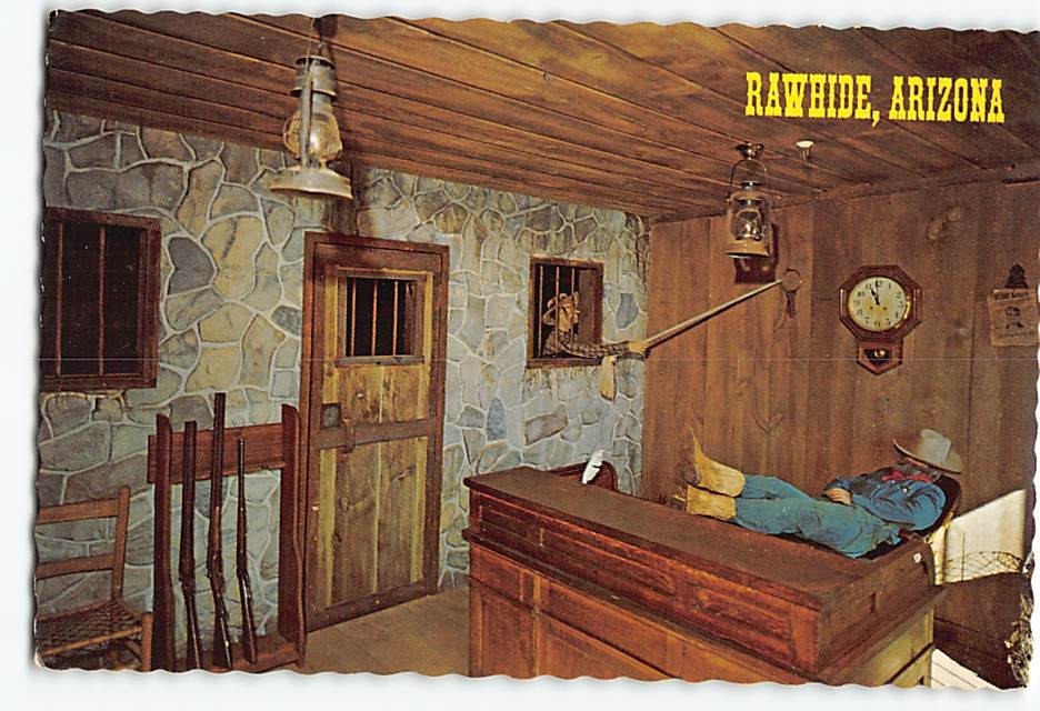 Postcard Interior Town Jail Rawhide Arizona USA