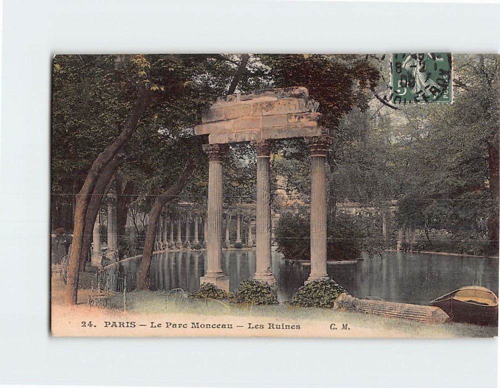 Postcard Le Parc Monceau Les Ruines Paris France