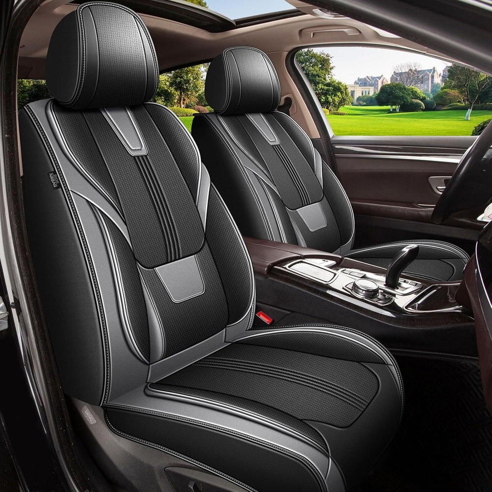 Front+Rear Car 5-Seat Covers PU Leather Protector For Nissan Frontier 2009-2023
