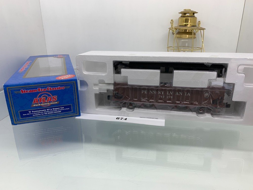 674 Atlas Pennsylvania Railroad H21a Hopper Car Shadow Keystone O Gauge 3 Rail