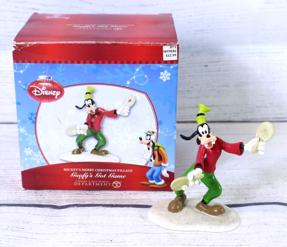 Dept 56 Disney Mickey Christmas Village Goofys Got Game Retired 2012 Collectible