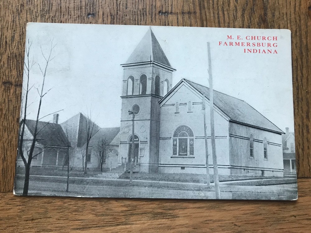 ME Methodist Episcopal Church Farmersburg Indiana Postcard