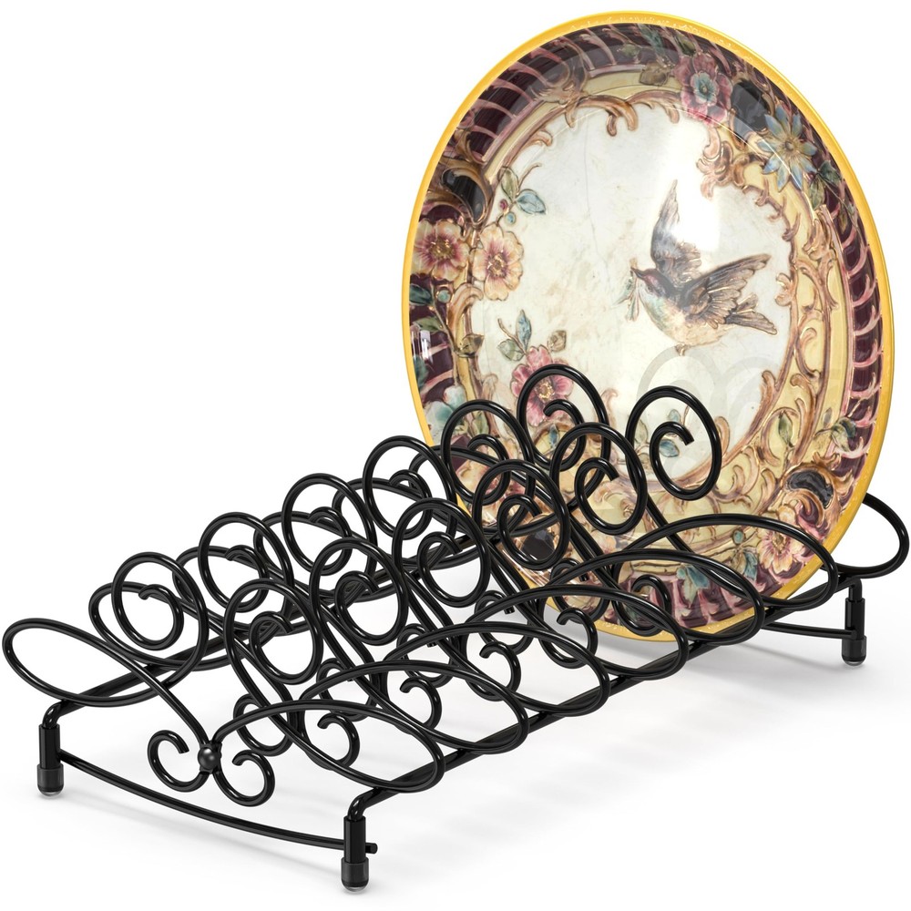 SIMPLE HOUSEWARE Vertical Plate Stand Holder Dish Rack Dinnerware Organizer w...