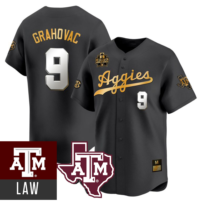 Texas A&M Aggies 2024 #9 Gavin Grahovac Baseball Jersey - Fully Printed