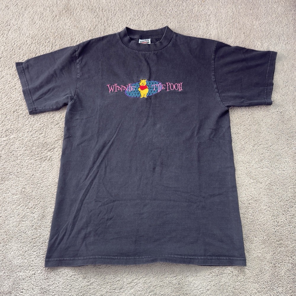 Tultex Winnie The Pooh Embroidered T Shirt Men’s Size Large Preshrunk 90s Y2K