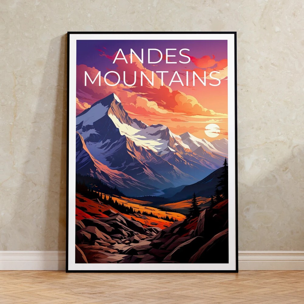 Andes South America Print Poster Premium Quality Choose your Size