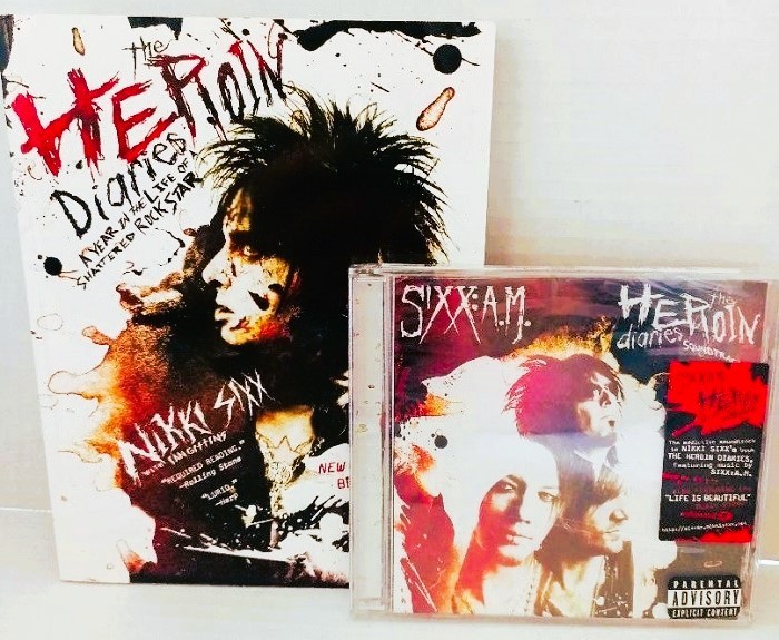 NIKKI SIXX  Motley Crue Heavy Bassist Heroin Diaries Book NEW! and CD New Sealed