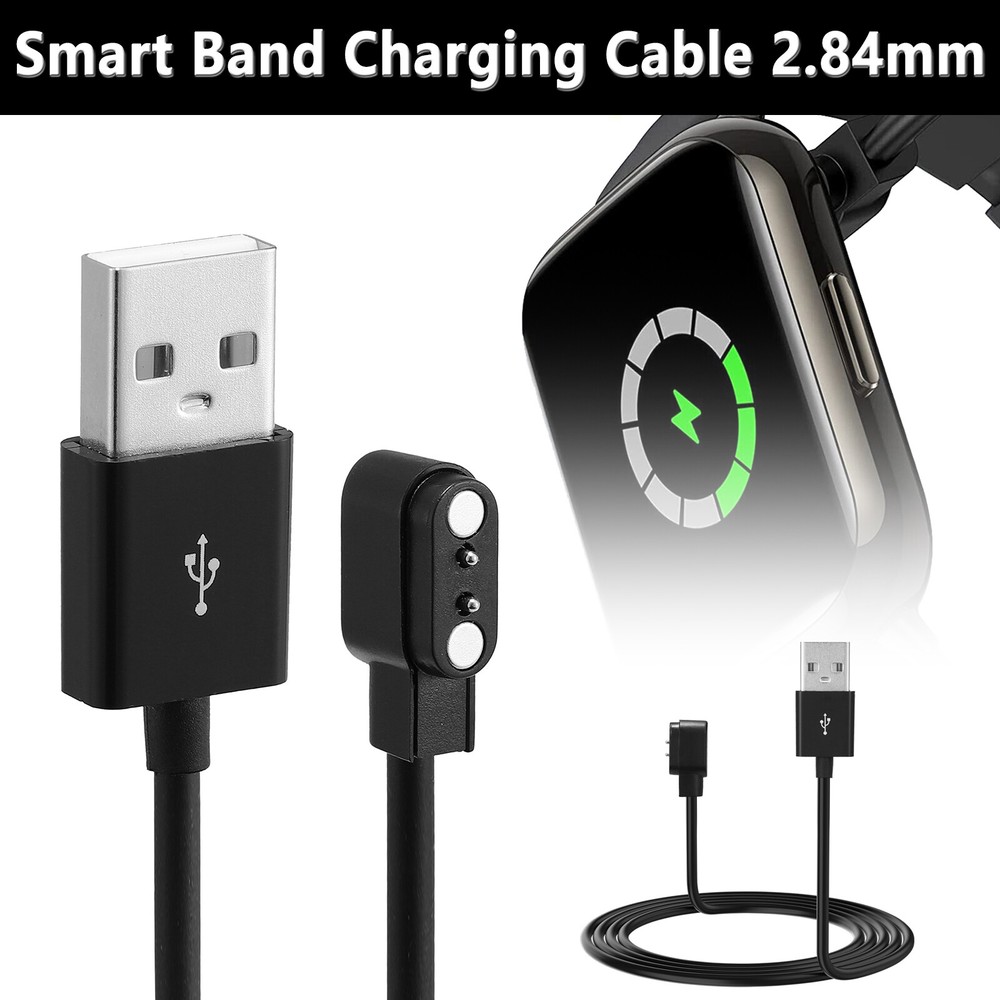2-Pin Universal USB Data Charging Cable Magnetic Charger For Smart Watch 2.84mm