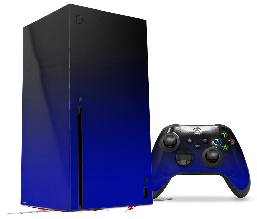 Skin Set for XBOX Series X Smooth Fades Blue Black