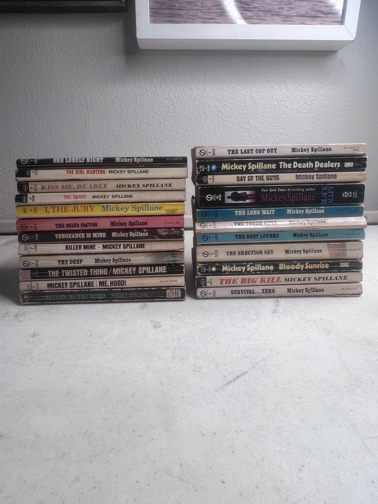 Mickey Spillane Books Lot Of 23 Vintage paperbacks